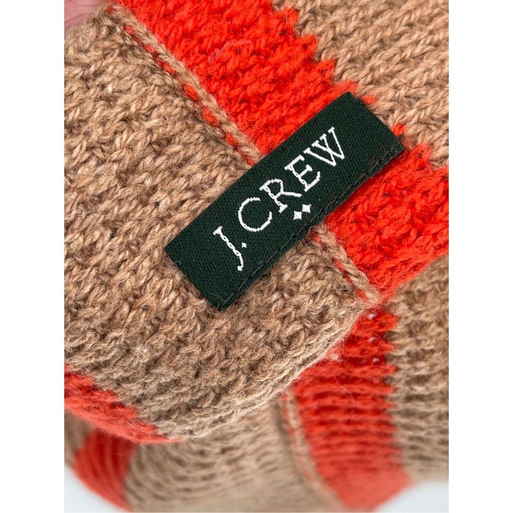 J. Crew Scarf Women Camel Tan Orange Striped Infinity